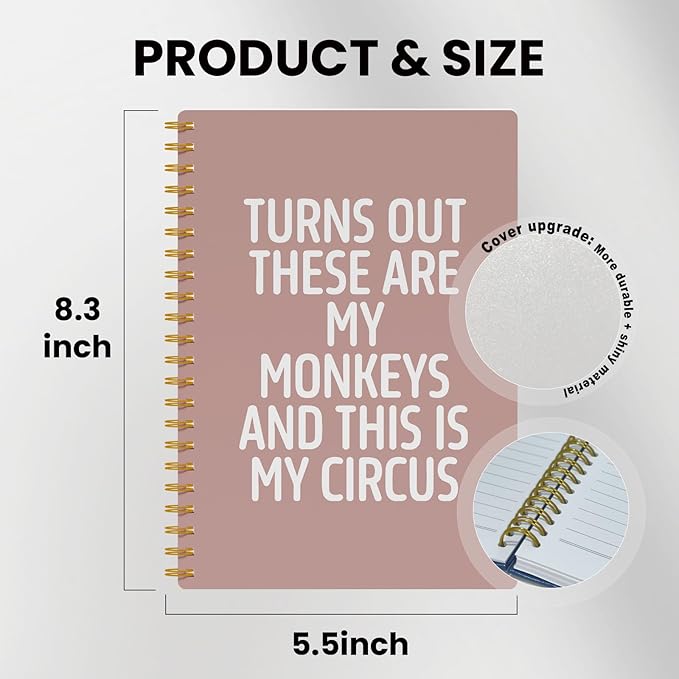 EKGJW Funny Notebooks for Work,Flesh Pink Aesthetic Journal, Funny Boss Day Gifts, Boss Gifts for Men Women, Funny Gifts for Boss, Boss Office Decor, Spiral Notebook 5.5x8.3 Inch