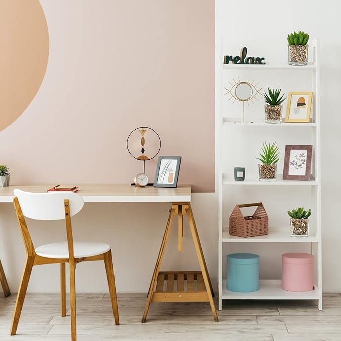 Briful Set of 4 Succulents Plants Artificial in Clear Glass Pots Small Fake Succulents Plants Mini Faux Plants Indoor for Window Sill Office Table Desk Shelf Bathroom Decor