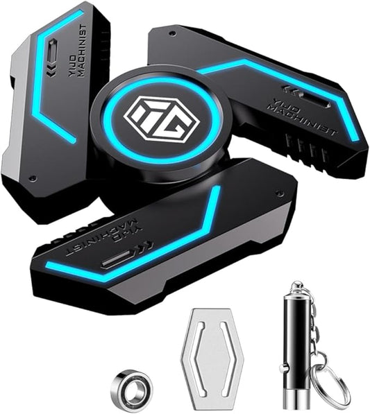 Fidget Spinners, Fidget Spinners Toy, Stress Anxiety ADHD Relief Figets Toy, Spinner Gifts for Adults and Kids, Metal Finger Hand Toy with Luminous Light, Absorb Solar Light Then Release in Dark