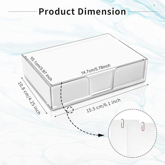 600 Sheets 4x6 Memo Holder Desk Notepad Tray Pad Paper Non Sticky Memo Pads 4x6 Acrylic Notepad Holder Note Memo for Desk School Organization Planning（Internal Size: 3.97 × 5.78 Inch）