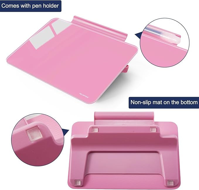 TSJ OFFICE Small Desktop Whiteboard - Glass Dry Erase Board 8 X 6 Inches Tabletop Easel Whiteboard with Stand, Desk Board Buddy for Artist, Teacher and Student