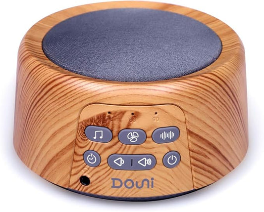 Douni Sleep Sound Machine - White Noise Machine with 24 Non-Looping Soothing Sounds for Sleeping & Relaxation, Timer Settings,Sleep Therapy for Families, Home,Office,Travel.Wood Grain.