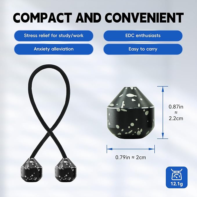 Fidget Beads, Metal Fidget Toy EDC Anxiety Relief Toy for Men Women Teens Skill Players Stress Relief Toys(A-Black&White)