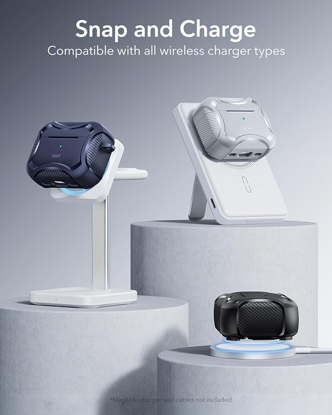 ESR for AirPods Pro 3 Case (2025), Compatible with Airpods Pro 3rd Generation Case (USB-C Cable), Magnetic Lid, MagSafe Ready, Powerful Drop Protection, Cyber Series, Navy Blue