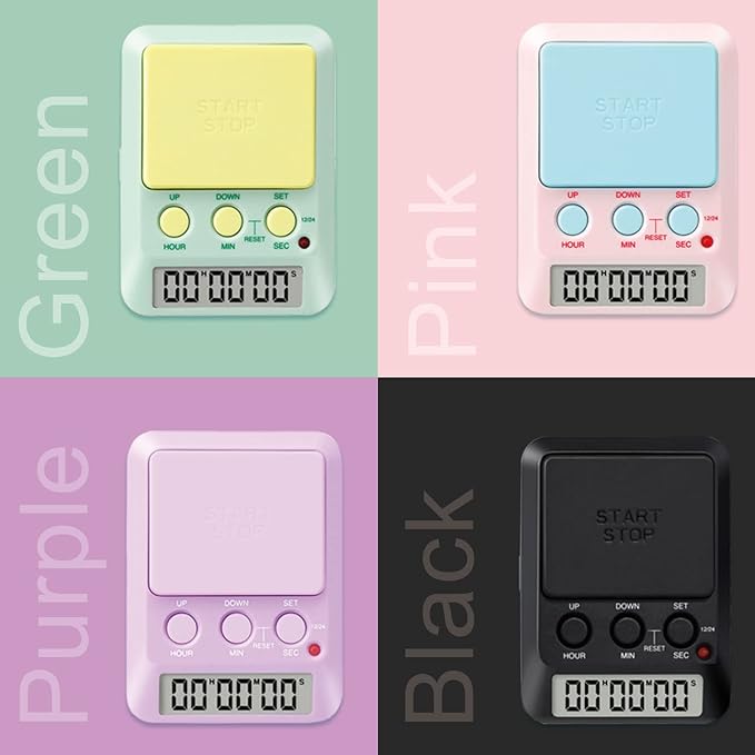 dretec Learning Timer, for Studying, Large Button, Count Function Until The Target Date, Black, Officially Tested in Japan(1 Starter AAA Battery Included)