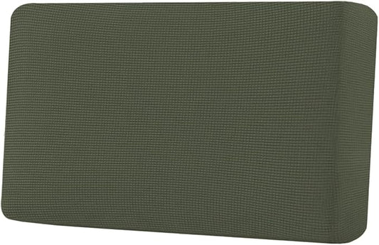 H.VERSAILTEX Super Stretch Individual Seat Cushion Covers Sofa Covers Couch Cushion Covers Slipcover Sets Thick Jacquard Textured Twill Fabric (1 Piece Loveseat Cushion Cover, Olive)