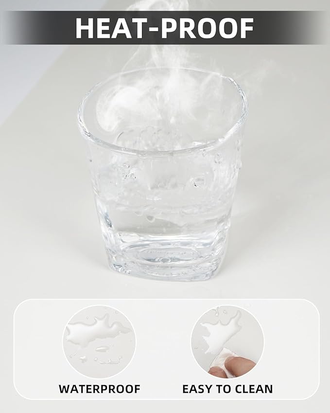 Leather Desk Pad Protector, Large Desk Mat, Mouse Pad, Non-Slip PU Leather Desk Blotter,Desk Cover mat,Desk mat for Keyboard and Mouse,Mat for Office&Home (White, 48" x 17")