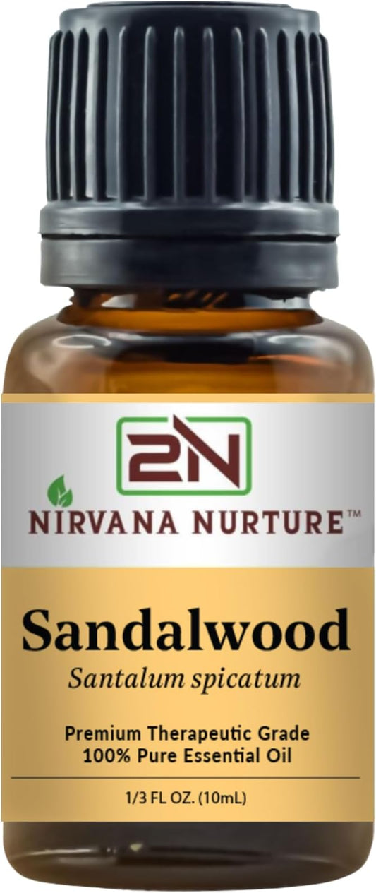 Sandalwood Essential Oil 100% Pure Premium Therapeutic Grade, Undiluted - Aromatherapy Diffuser for Calm and Relaxation, Skin Care, Hair Care