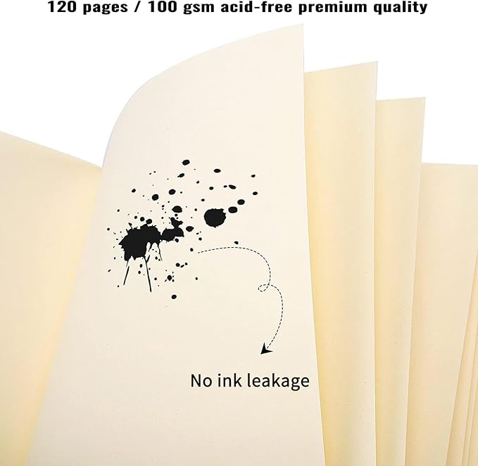 EOOUT 3pcs Blank Notebook, Hardcover Sketchbook Unlined Notebook, 120 Sheets, 100gsm Paper, 5.6 x 8.2in, Journal for Drawing, Art, Travelers Gifts, Students and Office Supplies