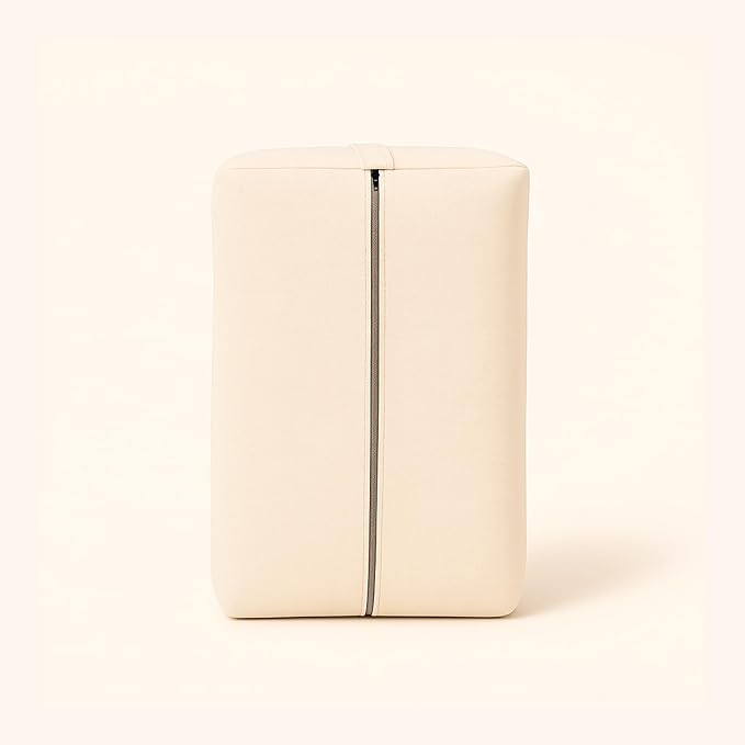 Yogikuti Cotton-Filled Rectangular Bolster for Iyengar Yoga- Cotton Pillow Best for Back Support & Chest-Opening in Restorative Poses, Meditation (Beige)