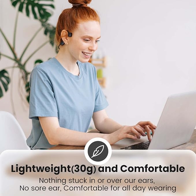 Bone Conduction Headphones Bluetooth Open Ear Headphones with mic Wireless Muitipoint Connection Waterproof Sports Headsets for Running Cycling and Workouts