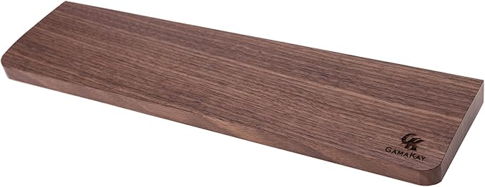 GK GAMAKAY Wooden Wrist Rest Pad, 14.17'' Compact Ergonomic Walnut Wood Hand Wrist Rest for 87 Keys Mechanical Keyboard, Non-Slip Palm Pad for Comfortable Typing and Playing (for 85%)