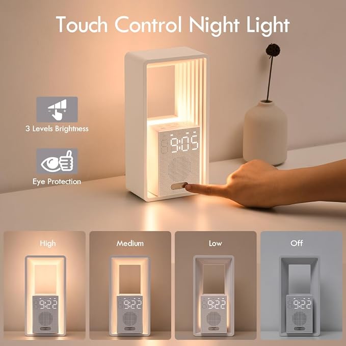 WILIT Digital Alarm Clock, Sunrise Alarm Clock with Nightlight, 9 Sleep Aid Sounds, White Noise Sounds Machine, Dimmable Display, Snooze,USB Charging Port,Gift for Women,Men,Teens,Kids,Travel