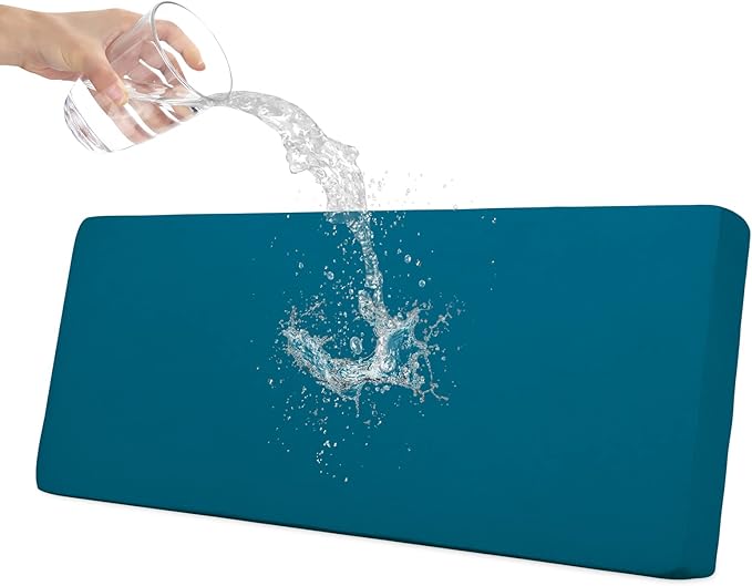 Easy-Going 100% Waterproof Oversized Sofa Seat Cushion Slipcovers Couch Cushion Cover Stretch Furniture Protector for Kids, Pets (Oversized Sofa Cushion, Peacock Blue)