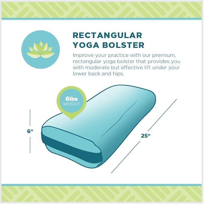 Bean Products Yoga Bolster - Made In The USA With Eco Friendly Materials - Round or Rectangular Support Cushions That Elevate Your Practice - Organic Hemp Cover