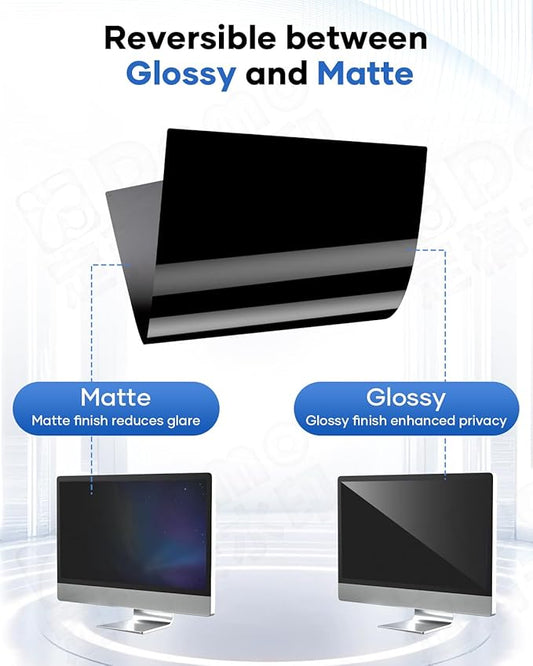 [2 Pack] 22 Inch Computer Privacy Screen for 16:9 Aspect Ratio Widescreen Monitor, Eye Protection Anti-Glare Blue Light Computer Privacy Filter, Detachable Scratchproof