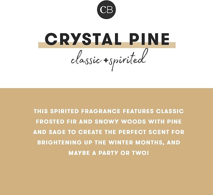 Capri Blue Glimmer Reed Diffuser Set - Includes Diffuser Sticks, Scented Oil, and Decorative Glass Bottle - Home Decor Room Freshener - Capri Blue Home Fragrance - Crystal Pine (8 fl oz)