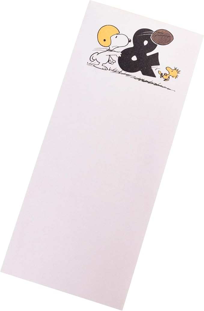 Graphique Peanuts Football Magnetic Notepad, 100 Tear-Away Sheets for Grocery, Shopping & To-Do Lists, Writing Pad for Fridge, Kitchen, Office