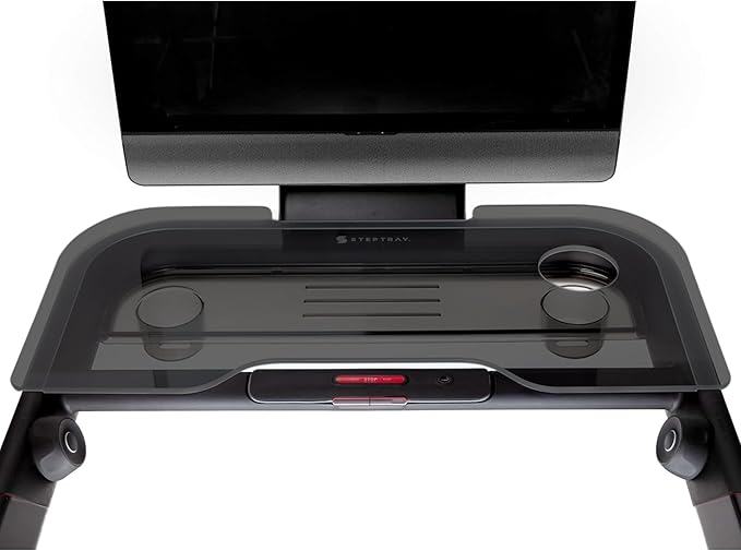 TFD StepTray | Compatible with Peloton Tread Plus ONLY, Made in USA | Walking Desk Attachment Holder for Laptop, Tablet, Phone, & Book - Exercise Workstation - Peloton Treadmill Accessories (Black)