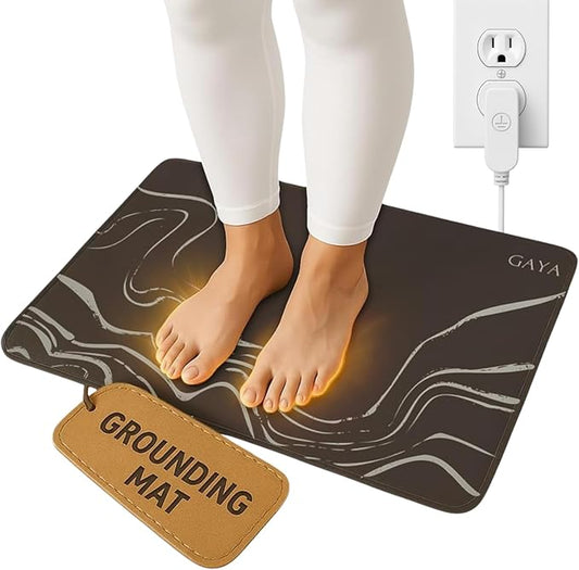 GAYA Grounding Mat for Feet, Sleep Improvement, Back Pain Relief, Muscle Relaxation & Stress, Earthing Pads for Bed, Ground for Desk, Earth Mats, Bedding Pad (24''X16'')