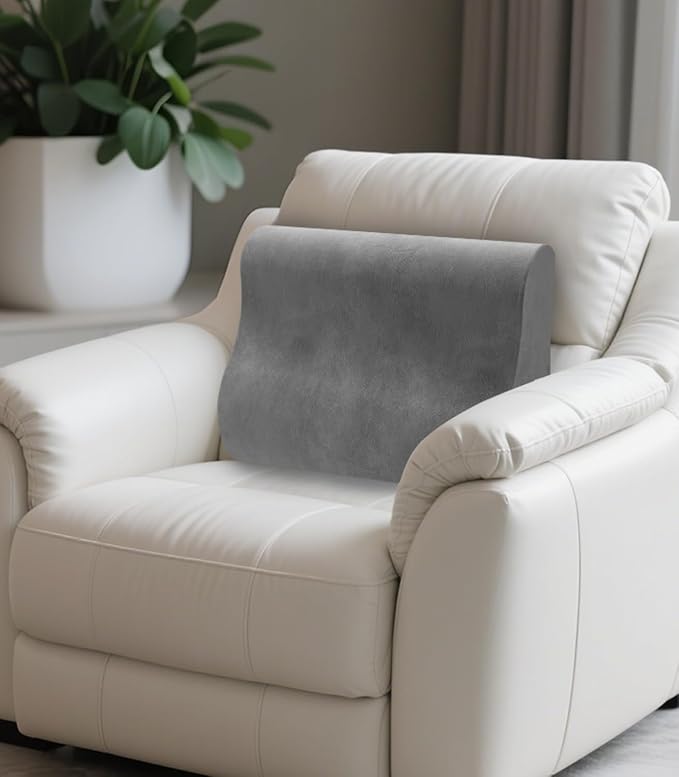 Lumbar Support Pillow for Recliner Chair/Accent Chair/Couch,Comfy Back Support Pillow with Gel Memory Foam,Recliner Cushions for Back Rest,Pain Relief,Reading,Washable Cover
