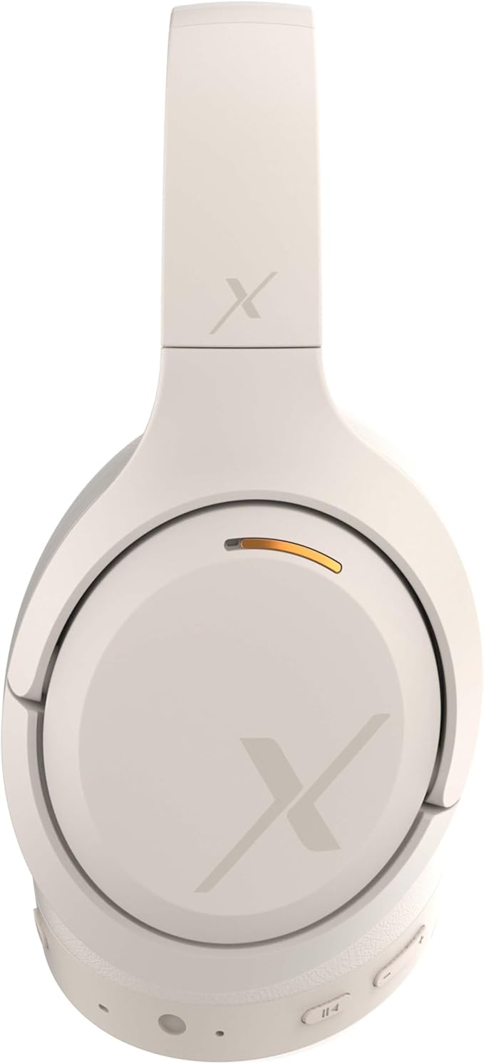 Riwbox Hybrid Active Noise Cancelling Headphones, Wireless Bluetooth Headset Over Ear, 60H Playtime, High-Fidelity, Foldable, Comfort&Immersion for Work, Commuting (White)