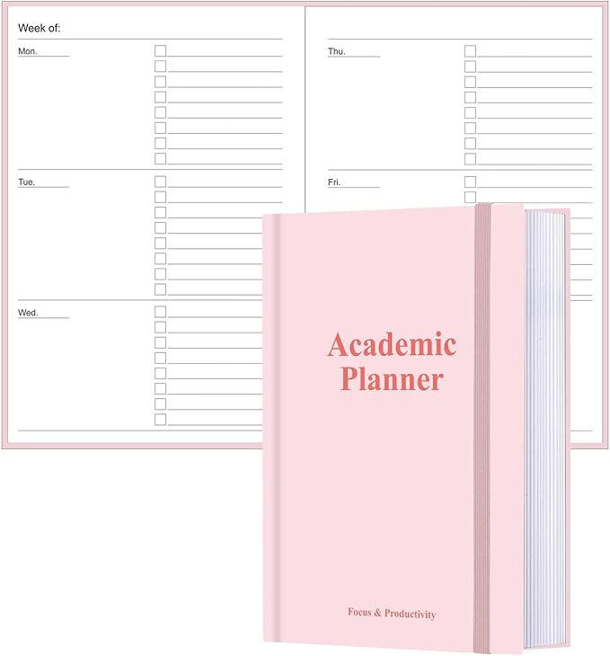 Academic Planner for 2025 2026 or Anytime – A5 Undated Weekly Student Planner For Homeschool, High School, College & Nursing Students, 200 Pages, 5.8" x 8.5", Pink