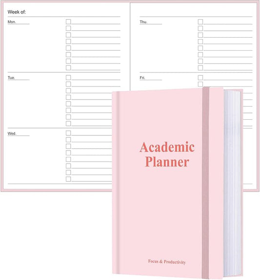 Academic Planner for 2025 2026 or Anytime – A5 Undated Weekly Student Planner For Homeschool, High School, College & Nursing Students, 200 Pages, 5.8" x 8.5", Pink