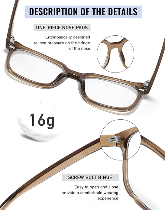 PANNER Oversized Square Blue Light Blocking Glasses for Women Men Anti Glare Reduce Eyestrain Computer Glasses