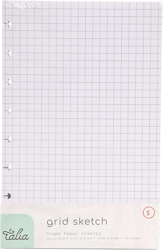 Talia Discbound Notebook Refills (Grid Pages, Junior (5.5in x 8.5in))