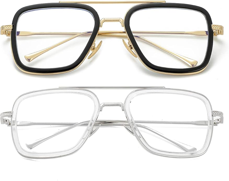 Tony Stark Style Blue Light Blocking Glasses for Men Women, Iron Man and Spider-Man Computer Gaming Glasses