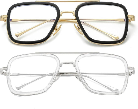 Tony Stark Style Blue Light Blocking Glasses for Men Women, Iron Man and Spider-Man Computer Gaming Glasses