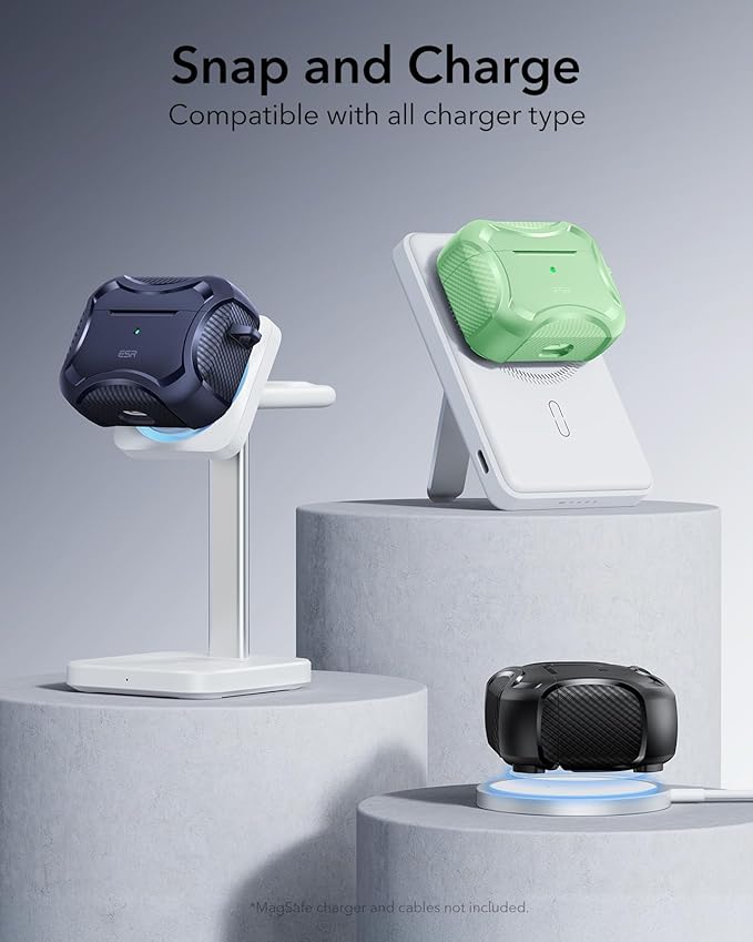 ESR for AirPods Pro 2nd Generation Case, Compatible with Airpods Pro Case 2nd/1st Gen (2023/2022/2019), Compatible with MagSafe, Powerful Drop Protection, Magnetic Lid with Cleaner Kit, Light Green