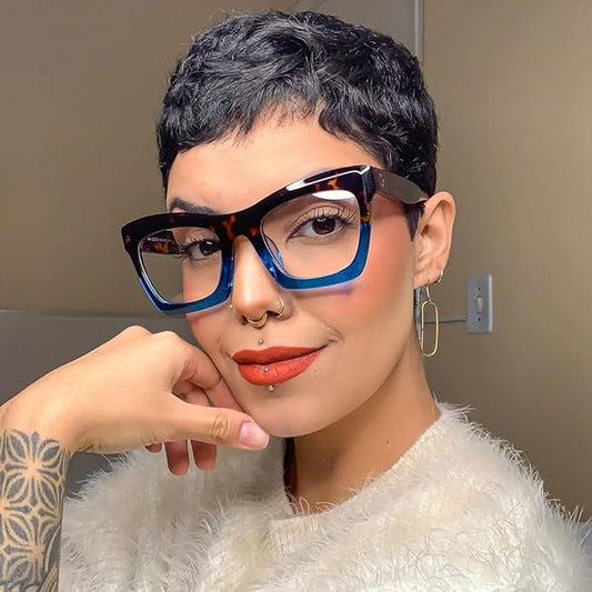 VOOGLAM Stylish Rectangle Blue Light Blocking Glasses for Women Anti Eyestrain Dry Eyes Eyewear Sienna