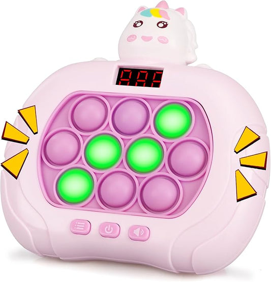Fast Push Game Fidget Toys for Kids, Handheld Puzzle Game Sensory Toys, Quick Push Light Up Pop Game Gifts for 3-12 Year Old Boys Girls, Easter Basket Stuffers (Uincorn)