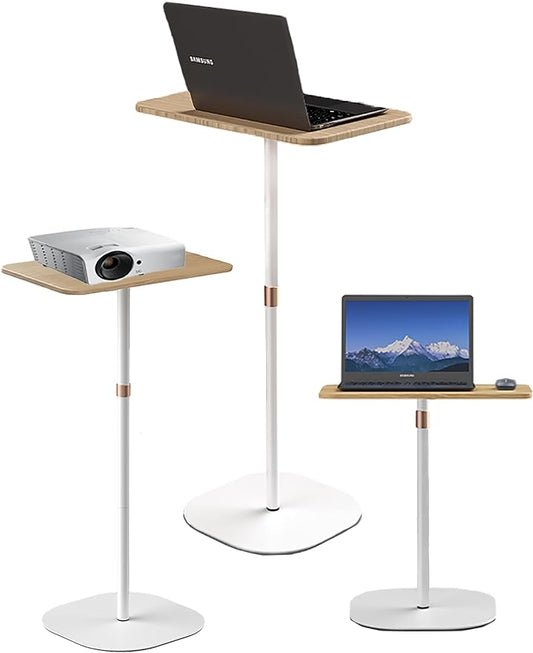Mobile Standing Desk Height Adjustable Floor Laptop Stand, Computer Cart Workstation, Projector Stand, Teacher Podium for Home, Office, Classroom