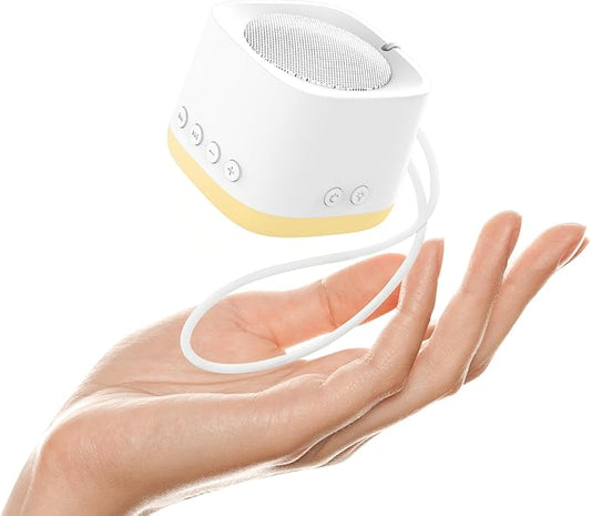 Portable Sound Machine for Sleep, White Noise Sound Machine for Travel with Night Light, Long-Lasting Power Mini Noise Machine with 16 Soothing Sounds,Memory,Timer for Adults Baby Office Privacy,Hotel