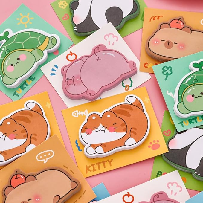 6 Pads Cute Fun Animal Reusable Sticky Notes for Students Teachers Bible