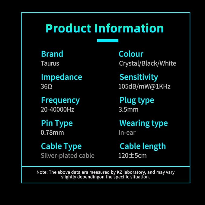 KZ Taurus in Ear Monitor IEM Earbuds, Dual 8mm Dynamic Drivers for Powerful Bass in Ear Headphones, Comfortable Fit iems for Gaming, 2-Pin Gold-Plated Wired Earbuds for Singers (Clear Black, no Mic)