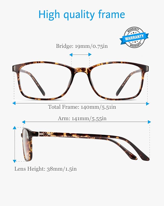 ANRRI Blue Light Blocking Glasses Anti Eyestrain UV Filter Computer Game Eyeglasses Lightweight Tortoise Frame