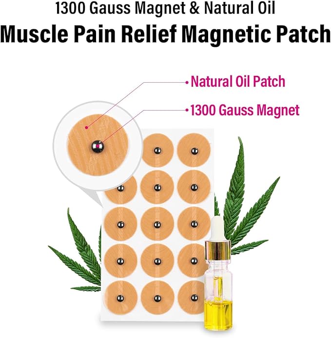 [90Pack] Muscle Magnetic Patch with Natural Oil, Magnetic Acupressure Patches, 1300 Gauss, Magnet Therapy, Light Magnetic Energies, Made in South Korea (90)