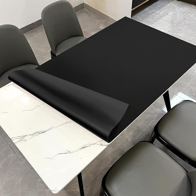 Dining Covers - 38x60 Inch Waterproof Easy to Clean Can Conceal Flaws Protector The Table Top from Scratches Used for Dining (Black+Black 38x60)