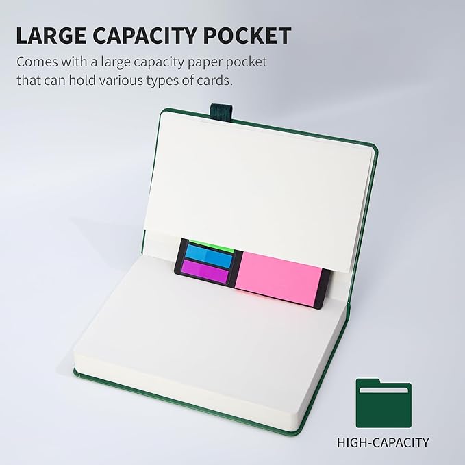 KaiRuiYing Lined Journal Notebook with Pen Holder, 320 Pages, 7.6'' × 10.3'' Large Size B5-100 GSM Thick Paper, for Writing, Work, Office, Leather Hardcover