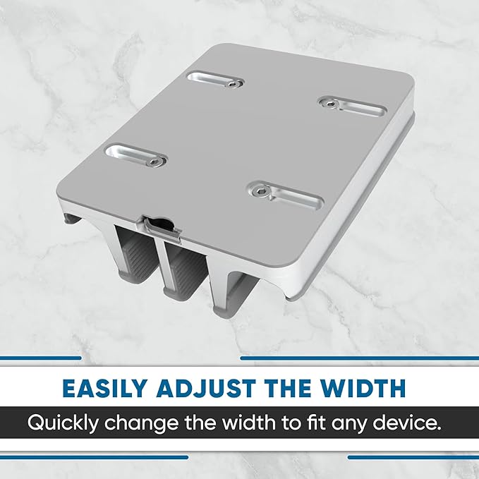 Elestoria 4 Device Vertical Laptop Stand – Adjustable Desktop Dock for MacBook, Dell, HP, Lenovo, iPad, Tablets & Phones – Multiple Slot Holder (Fits Up to 17.3") – Silver