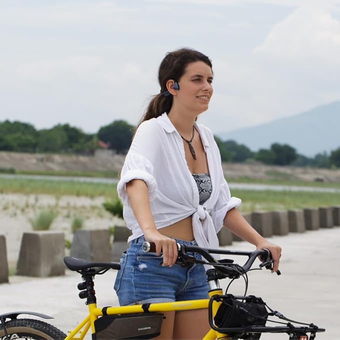 Kaibo Flow - Bone Conduction Headphones with Noise-Cancelling Mic - Adjustable Headband - USB-C Quick Charge - IPX67 Waterproof - Sport Headset for Gym, Running, Cycling