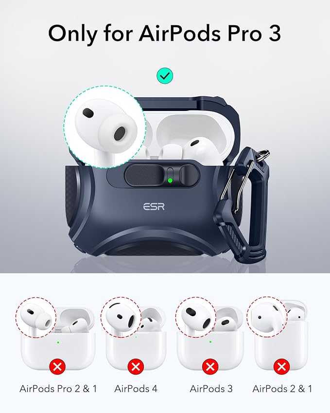 ESR for AirPods Pro 2 Case (2023/2022/2019, 2nd/1st Gen), Compatible with AirPods Pro 2nd Generation (USB-C/Lightning Cable), Effortless MagSafe, Drop-Proof Lock, Easy Open, Cyber Series,Blue