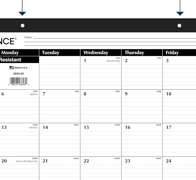 AT-A-GLANCE 2025 Desk Calendar, 3 Pack, Desk Pad, 21-3/4" x 17", Large, Ruled Blocks, Monthly (SK250025)