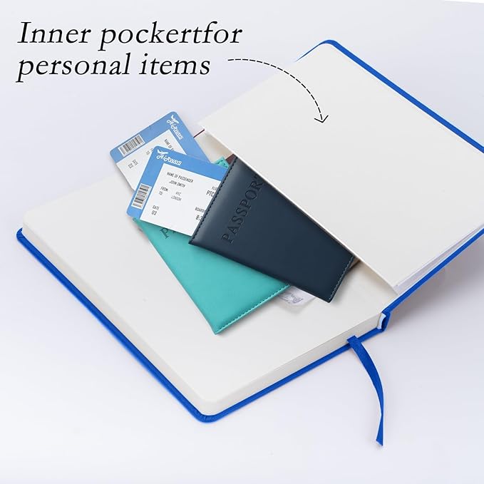 deli 6-Pack Blue Lined Journal Notebook, 160 Pages Hardcover Writing Notebook, A5 (5.5"x8.2") College Ruled Notebook for Office, School, Work Notes