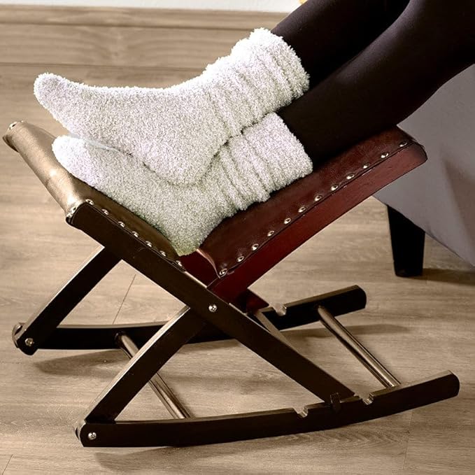 Foldable Upholstered Rocking Footrests - Black