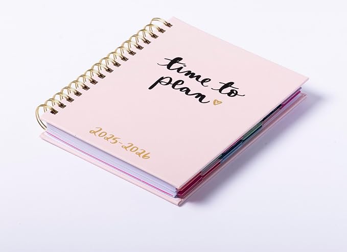 2025-2026 Eccolo Spiral Agenda Planner, Time To Plan, Weekly & Monthly Pages, 18 Months, Sticker Sheets, Inspirational Quotes (7.75 x 8.75, July 2025 - Dec 2026)